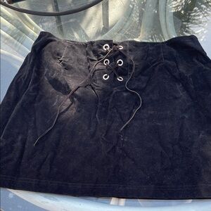 Black Lace-Up Women's Skirt